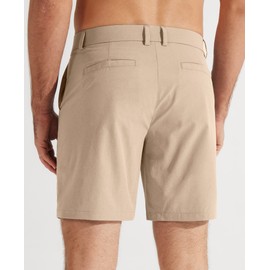 Libin - Pantalones Cortos de Golf para Hombre, de 7 Pulgadas, Pantalones Cortos de Trabajo Informales con Frente Plano, híbridos, Ligeros, de Secado rápido, Caqui 33