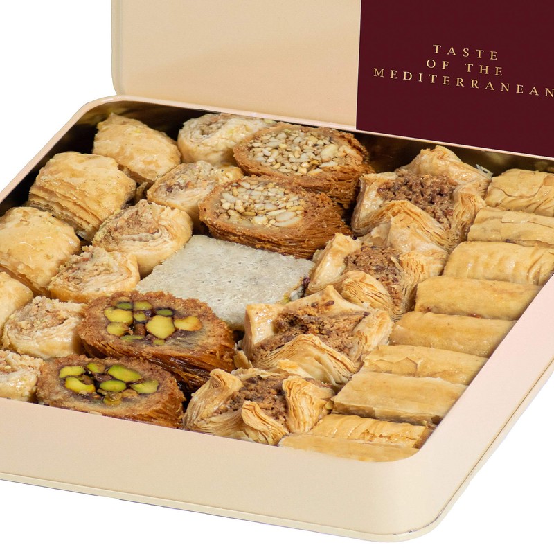Assorted Baklava Baklawa 700g, Approx 29 Pieces, Tin Presentation Box,