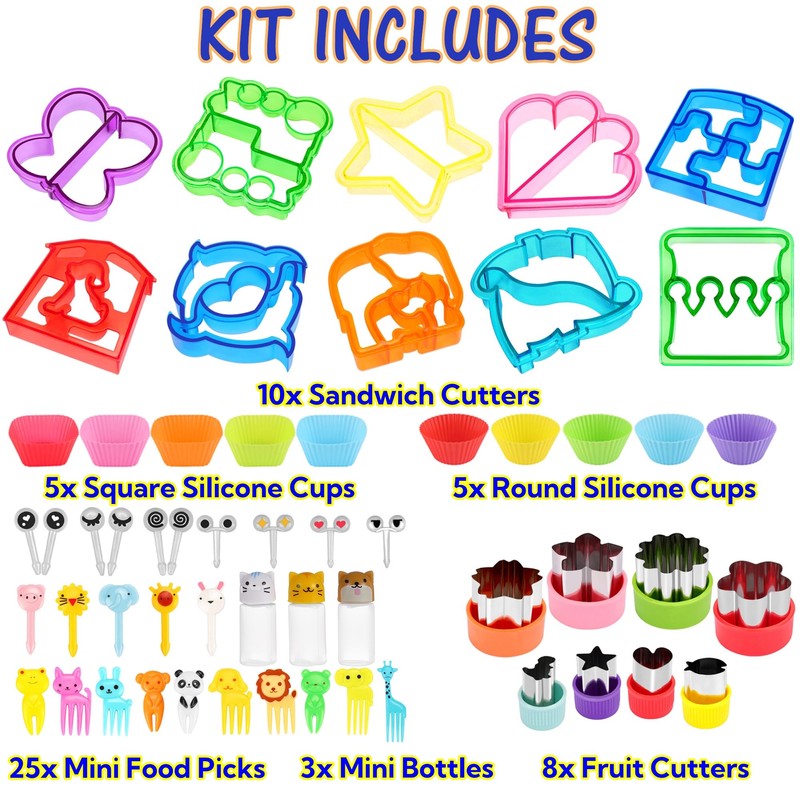 AIMEETO Sandwich Cutter Set, All in One Bento Box Accessory