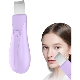 1 pieza Rasqueta de piel ultrasnica elctrica, Cuchillo ultrasnico para limpieza de poros, Rasqueta de belleza para uso domstico, Importacin y exportacin facial, Herramienta de limpieza profunda, Adecuado para piel grasa/mixta (Purple)