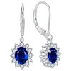 YFN Birthstone Earrings Sterling Silver Oval Drop Dangle Lever Arm