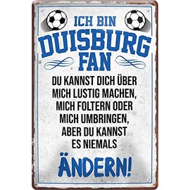 schilderkreis24 - Tin Signs Here Lives A Duisburg Fan Metal Sign Item Gift for Birthday or Christmas 20 x 30 cm