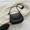 Small PU Leather Shoulder Bag for Women Black Purse Minimalism