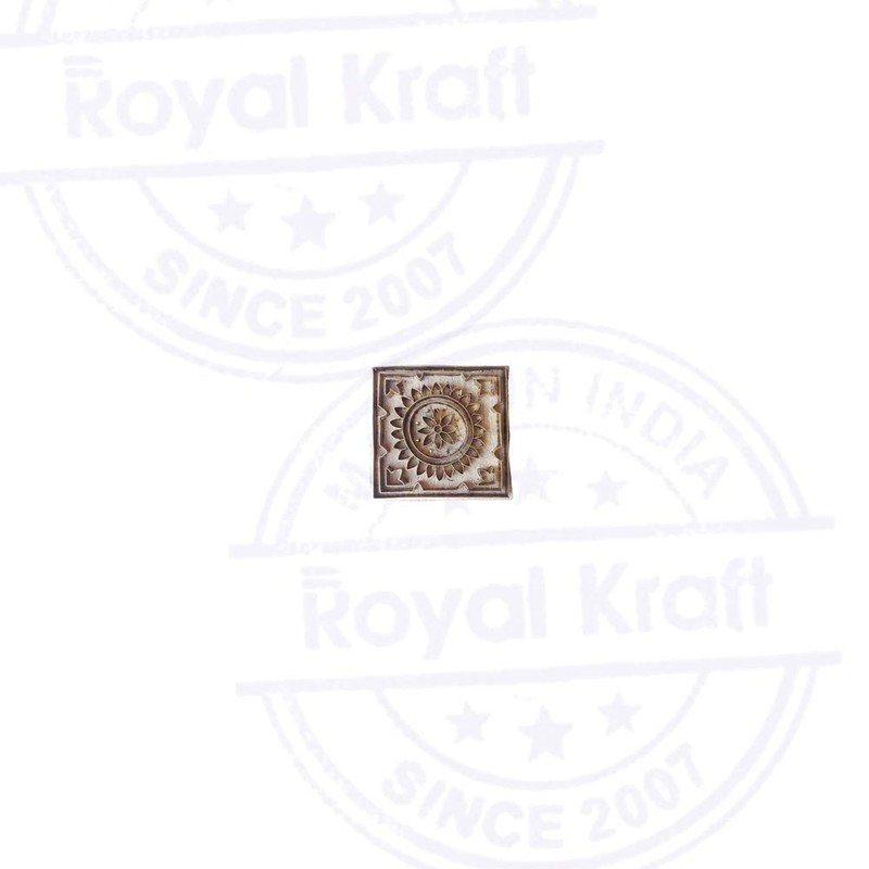 Royal Kraft Indian Print Stamp Brass Square Shapes Wooden Clay