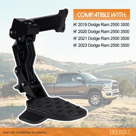 Rear Bed Step Compatible with Dodge Ram 2500 3500 2019 2020 2021 2022 2023 2024 Retractable Bumper Tailgate Step Replace 82215842AH 82215842AD 82215842AE 82215842AC 82215842AG 82215842AF