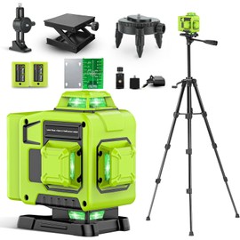 Laser Level 360 Self Leveling with Tripod,CinusLinus 4D Lazer Level,4x360° Cross Line Laser for Construction Project Renovation,Floor Tile, Laser Level Lines Tool