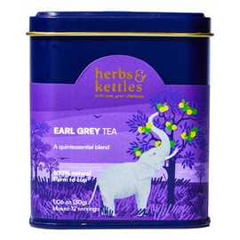 Herbs & Kettles Earl Grey Tea | Assam Black Tea Infused with Italian Bergamot Oil | Premium Loose Leaf Earl Grey with Smooth Citrus Aroma & Velvety Finish | Makes 12–14 Servings, 20-30 Cups | Gourmet Tea Gift