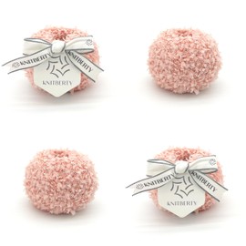 Knitberty Sparklefly Fancy Premium Soft Sequin Sparkle Paper Nylon Sequin Blend 1 Ply DK Yarn for Knitting Crochet Multicolor 200G (Coral, 200G)