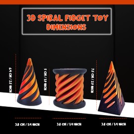 3D Printed Illusion Twist Toy Set – Impossible Cone Puzzle for Adults & Kids | Stress Relief Fidget Toy, Optical Illusion Spiral Puzzle, 3-Pack Unique Geometric Desk Toys & Gifts.