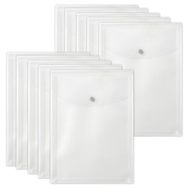 Plus File Envelope with Pocket, Gusset, A4, Vertical, Clear, 10 Pots FH-120CH 88-274 x 10