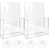 2 Pcs Clear Acrylic Brochure Holder with Suction Cups,Wall Mount