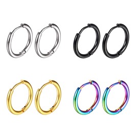 Surgical Stainless Steel Hoop Earrings 8mm/10mm/12mm Small Huggie Hoop Earrings for Women and Men