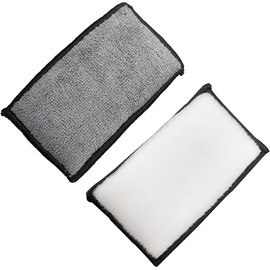 5"×3" Car Interior Scrubbing Sponges, Microfiber Car Wash Sponges, Auto Detailing Scrub Pads, Interior Cleaning Sponges for Car Leather, Plastic, Vinyl, Upholstery (Gray White 2Pcs)
