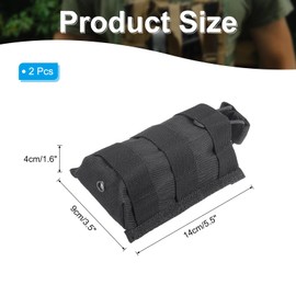 PATIKIL Outdoor Single M4/M16 Open Top Pouch, 2 Pcs Accessories Bag Holder for Walkie-Talkies, Black