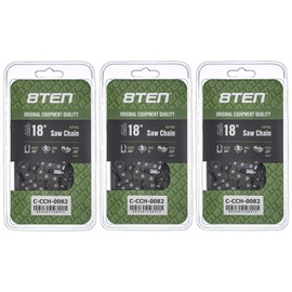 8TEN Ripping Chainsaw Chain 18 Inch .050 .325 72DL for Echo CS450 Husqvarna 50 55 455 460 Rancher Poulan 285 (3 Pack)