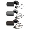 prtcslwd 3 Pack Folding Reading Glasses Stainless Steel Mini Anti-Blue