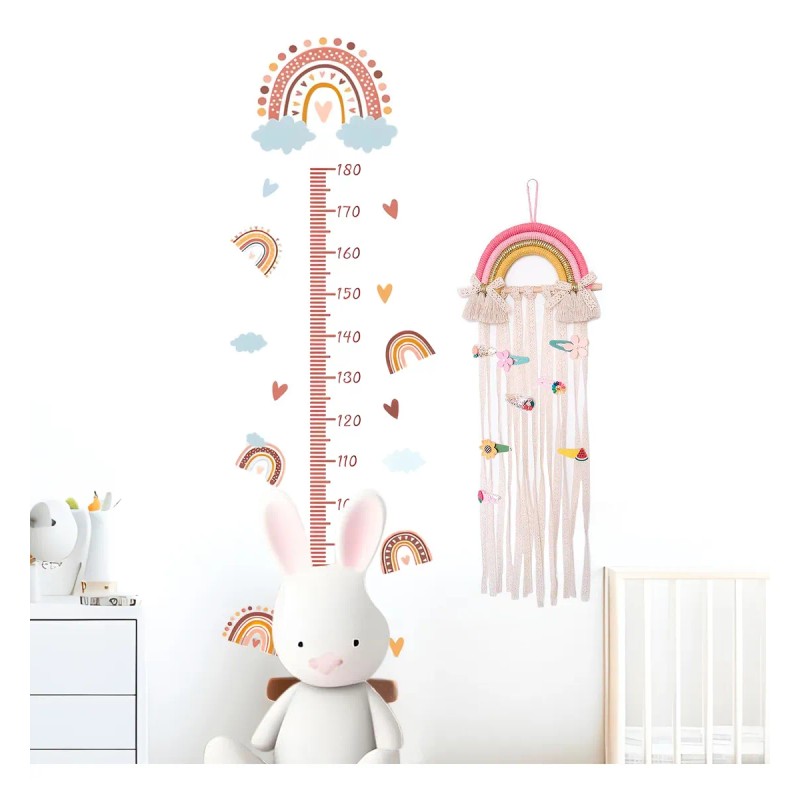 Organizador Macramé Arcoíris Para Moños Decoración Niña