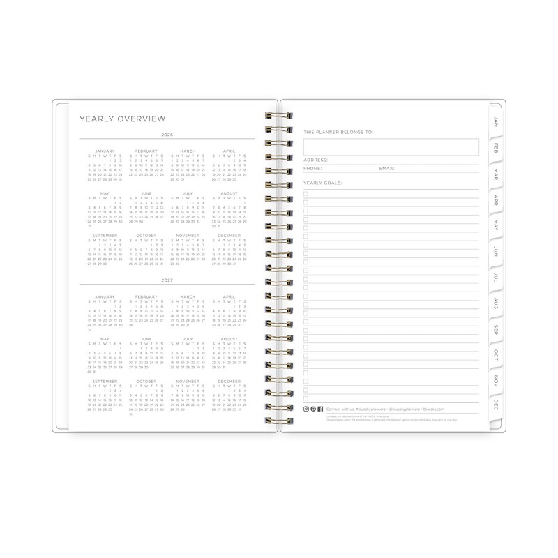 2026 Blue Sky Weekly/Monthly Planner, 5" x 8", Mimosa, January