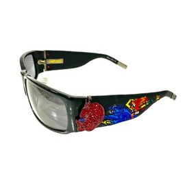 ED HARDY 036 Black Sunglasses with Leather Case