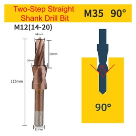 M35 HSS-CO Cobalt Two Stage Step Drill Bit Screw Counterbore Twist Countersink Drill for Stainless Drilling and Chamfering