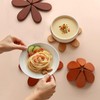 4 Sets in Wooden Apple Tree Trivets for Hot Dishes,
