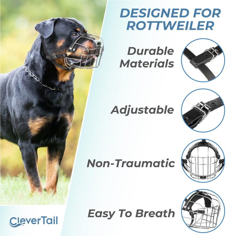 Dog Metal Muzzle for Large Sized Dogs – Heavy Duty