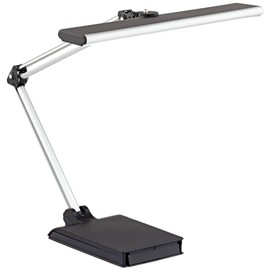 360 Lighting Flynn Modern Task Desk Lamp with USB Charging Port and Phone Cradle LED 25" High Metallic Black and Silver Adjustable Swivel for Bedroom House Bedside Nightstand Home Office