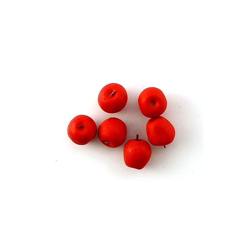 Dollhouse Miniature Red Apples Pkg of 6