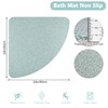 Lurowo Non Slip Corner Shower Mat with Drain, Quadrant Loofah,