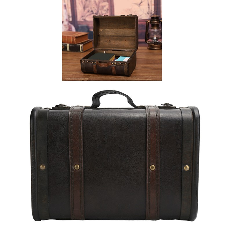 Retro Suitcase Wooden Storage Box Studio Decoration Window Display Photography