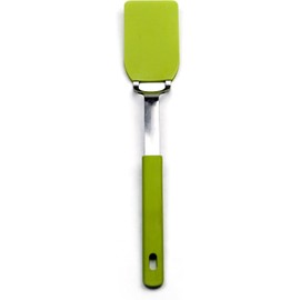 RSVP International Kitchen Tool Collection Flexible Nylon Spatula, Stainless Steel Handle, 10.75x2", Green