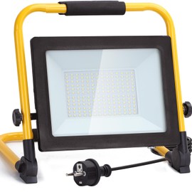 Aigostar LED Construction Spotlight 20 W 1800 LM (Replaces 180 W), LED Work Light with Plug, Waterproof Work Light, Construction Light, for Workshop or Construction Site, Garage, 6500 K Daylight White