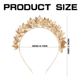 ZJIVQO Leaf Headband,Gold Leaves Headband,Fashionable Gold Leaf Headband,Roman Leaf Crown Gold Bay Leaf Headband for Women Girls Bridesmaid Bride,Golden