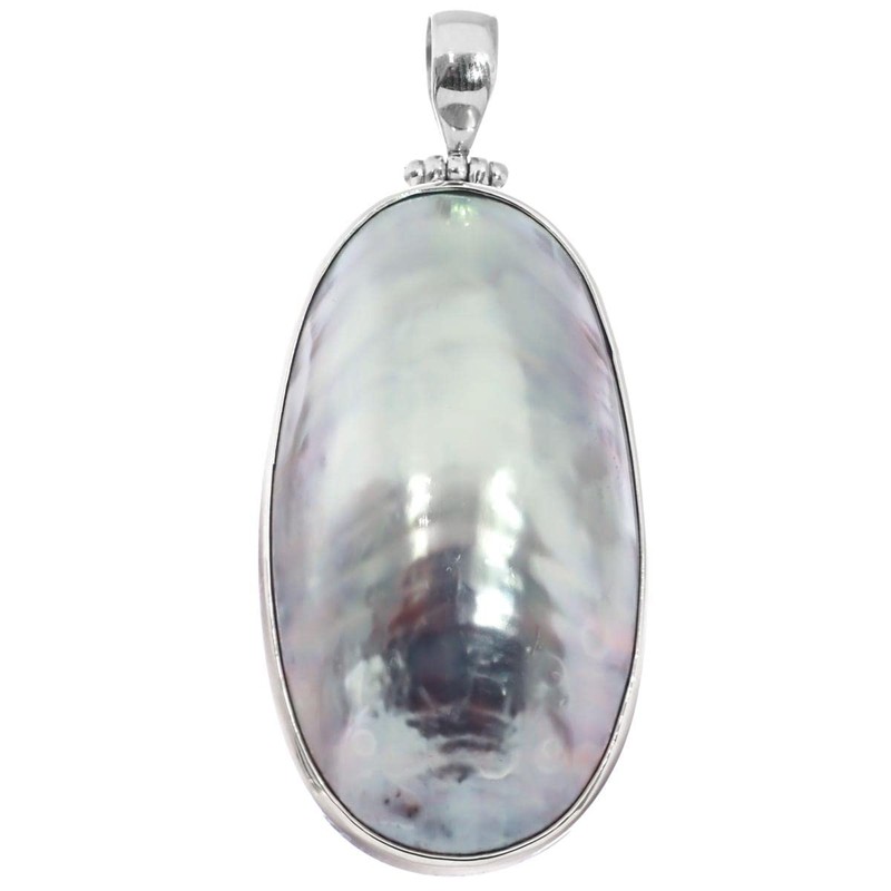 Nautilus Shell 925 Sterling Silver Pendant, 2 1/4"
