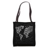 World Map Line Tote Bag