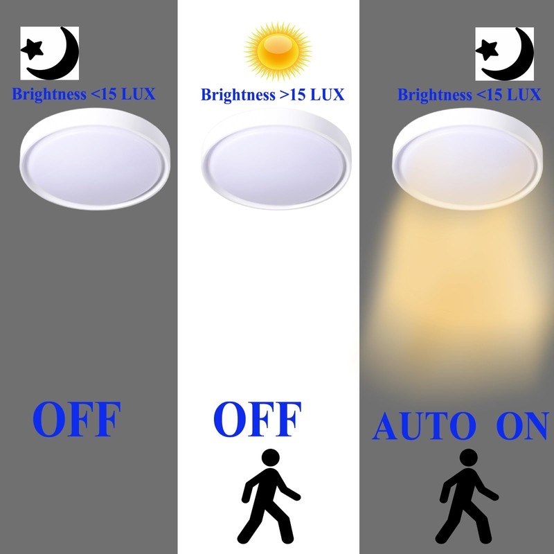 Etrogo LED Ceiling Light with Radar Motion Sensor and Twilight
