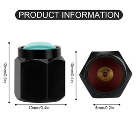 Muishi Teal Turquoise Green Wood Tire Valve Stem Caps, Aluminum Black Stem Tire Valve Caps Universal Stem Covers for Cars, SUVs, Trucks, Bikes, Motorcycles, Bicycles (4 Pack)