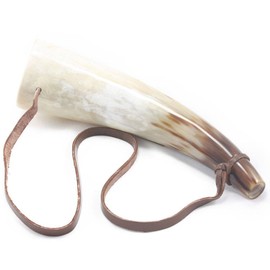 HORNCRAFT Ox Horn Bugle | Viking War Blowing Horn | Battle Sounding Horn Trumpet | 10 inches | Light Polished Blowing Horn Bugle | Trumpet style Hunting Horn | Perfect for Re-Enactment