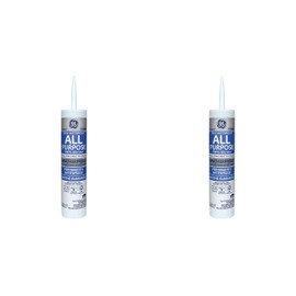 GE GE012A Silicone 1 All Purpose Sealant Caulk, 10.1oz, Clear - 12 Pack (2)