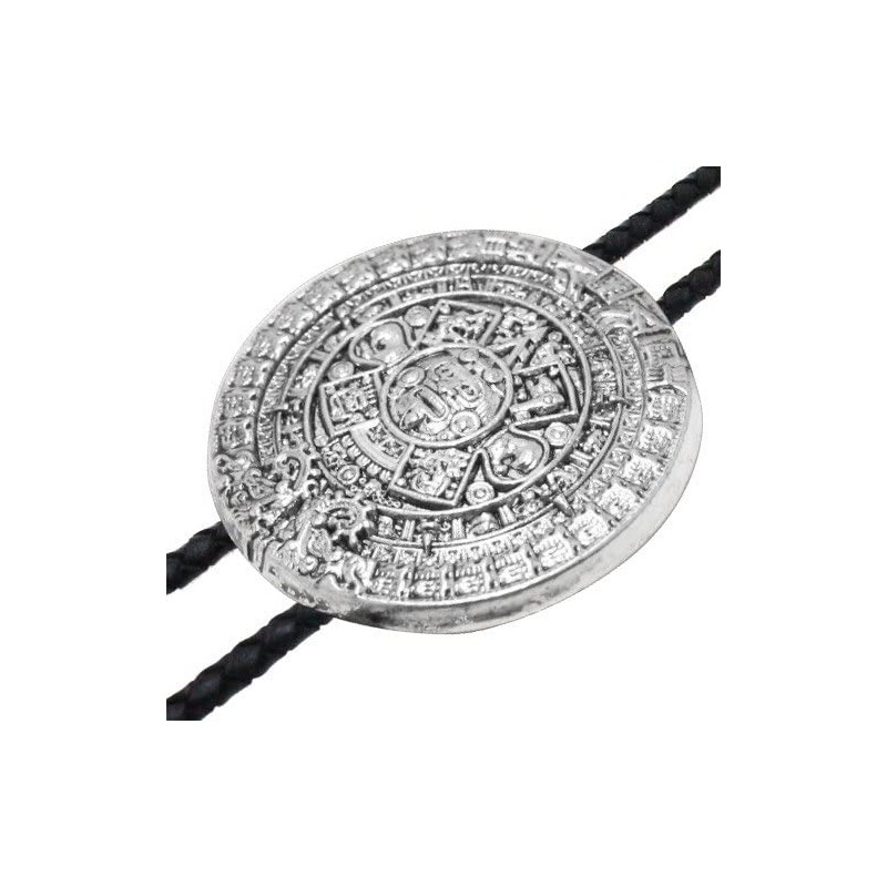 Bowties.jp prt0242 Mayan Calendar Silver Coin Loop Tie Necklace Polar