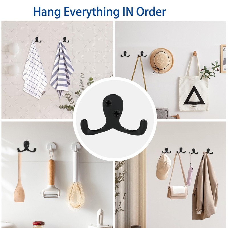 Aynoo 10 Pack Coat Hooks, Metal Wall Hooks Hardware, Heavy