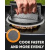 HULISEN Pre-Seasoned Cast Iron Burger Press Includes 100 Pcs Patty