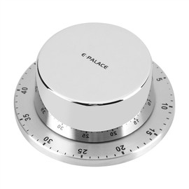 Kitchen Timer,Manual Mechanical Stainless Steel Kitchen Timer with Magnetic Base,Durable and Tough for Cooking,Baking,Washing,etc(Silver)