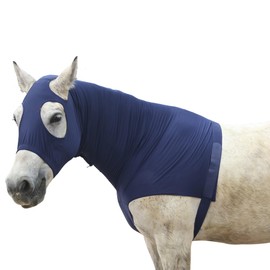 Gallopoff Neck Piece Eczema, Chest Protection Horse Blanket, Horse Neck Cover, Shoulder Protection for Horses, Stretch Hood with Zip and Full Face Neck Cover