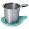 FORLIFE Hook Handle Tea Infuser and Dish Set, Turquoise