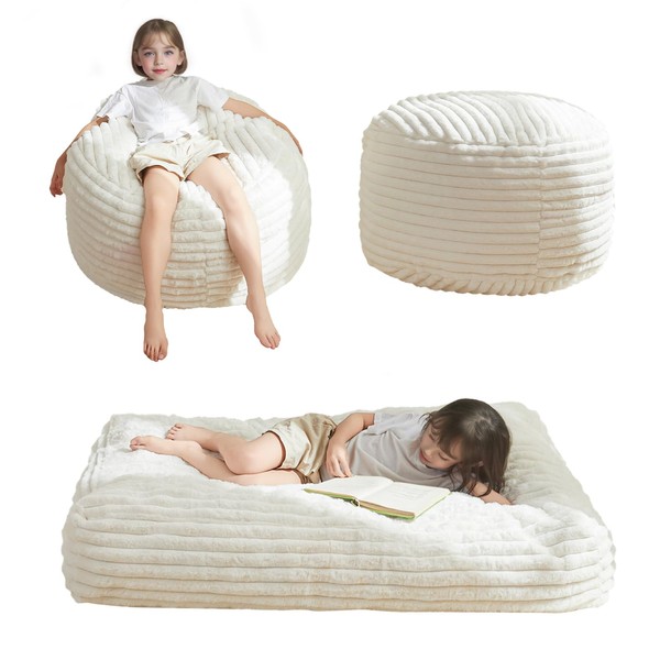 MAXYOYO Kids Bean Bag Chair Bed, Convertible Children Bean Chair