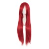 generic Mujer Peluca Roja Pelo Largo Pelucas Con Flequillo Peluca