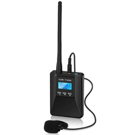 YOVDA T200 FM Transmitter, Portable Radio Transmitter for Church With Clip Microphone, 1000mAh Rechargeable Stereo Station for Meeting/Tourism/Church/School