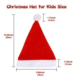 SULOLI Christmas Santa Hats, 6 Pack Xmas Comfort Plush Red and White Holiday Hats for Christmas Festive Holiday Party Supplies