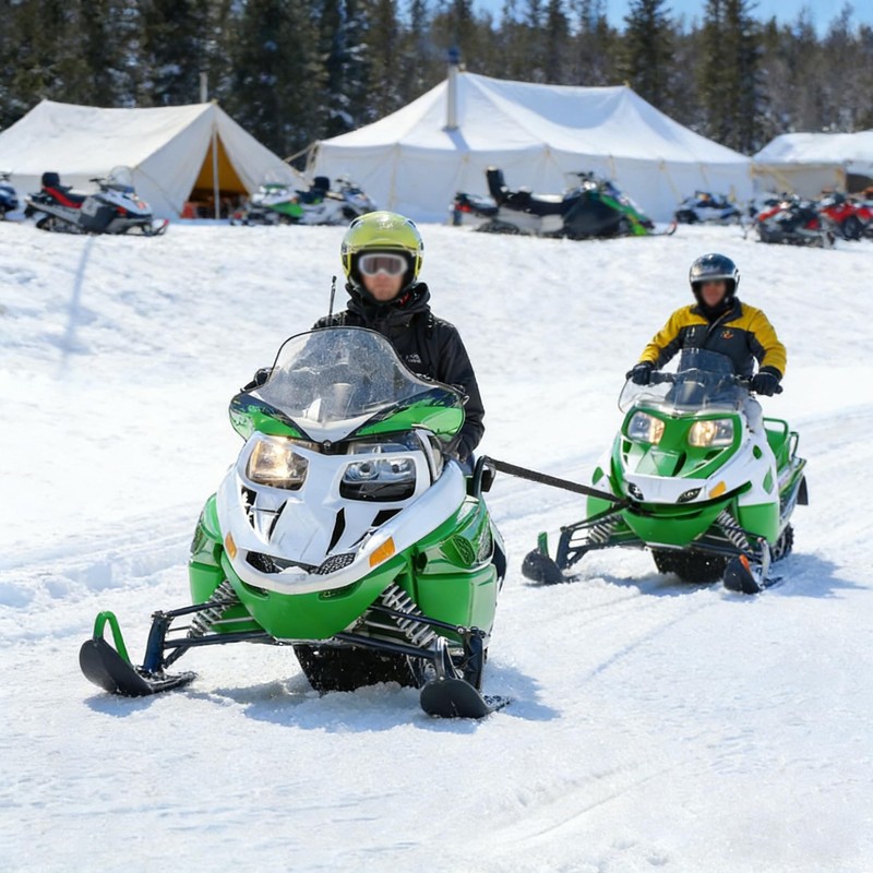 14 FT Heavy-Duty Snowmobile Tow Strap, Durable Tow Rope with